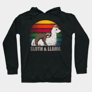 Sloth & Llama Retro Sunset Hoodie